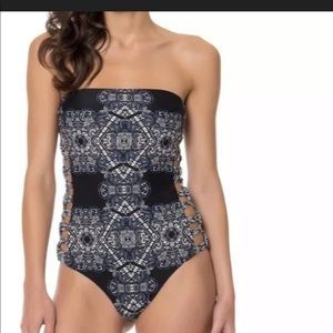 RED CARTER South beach strapless swimsuit XS